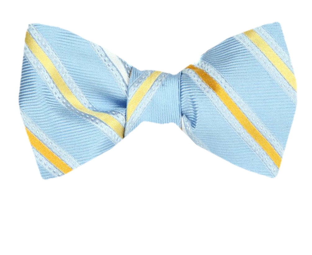 Men's Blue and Navy Silk Self Tie Bowtie Tie Yourself Bow Ties