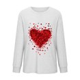 thumbnail image 4 of VgaVtl T Shirts Women Valentines Long Sleeve Women's Plus Size Tops White Leisure Heart Print Pullover Loose Holiday Tops, 4 of 4