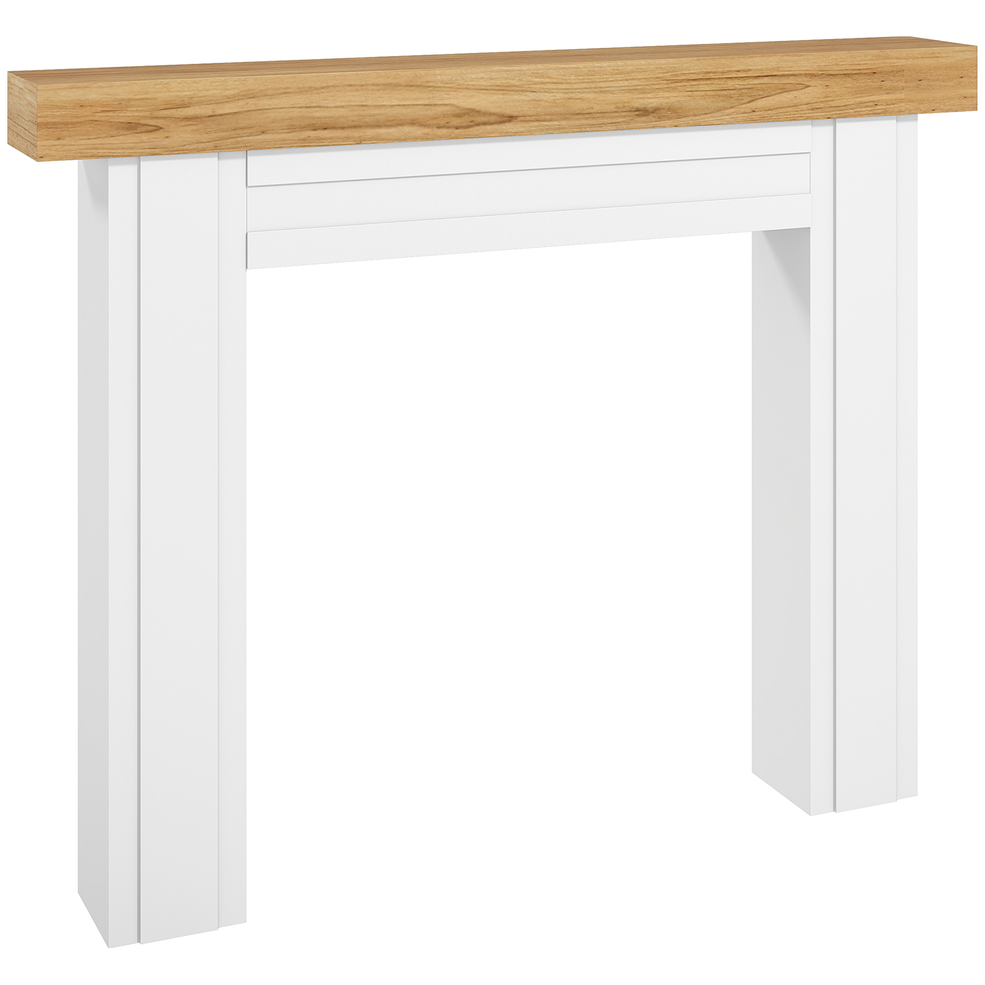 HOMCOM Modern Fireplace Mantel, Freestanding Fireplace Surround for Electric Fireplaces, with Leg, 51.2" W x 40.6" H, Natural Wood