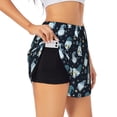 thumbnail image 1 of Balery Christmas Gnome blue Pantalones cortos deportivos para mujer con forro y dos bolsillos, elásticos, para entrenamiento, gimnasio, yoga-X-Large, 1 of 7