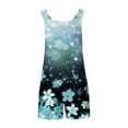 thumbnail image 5 of Loose Summer Romper for Women Shorts with Daisy Flowers Print Sleeveless Knotted Straps Short Jumpsuit with Pockets (S, Blue 06), 5 of 6