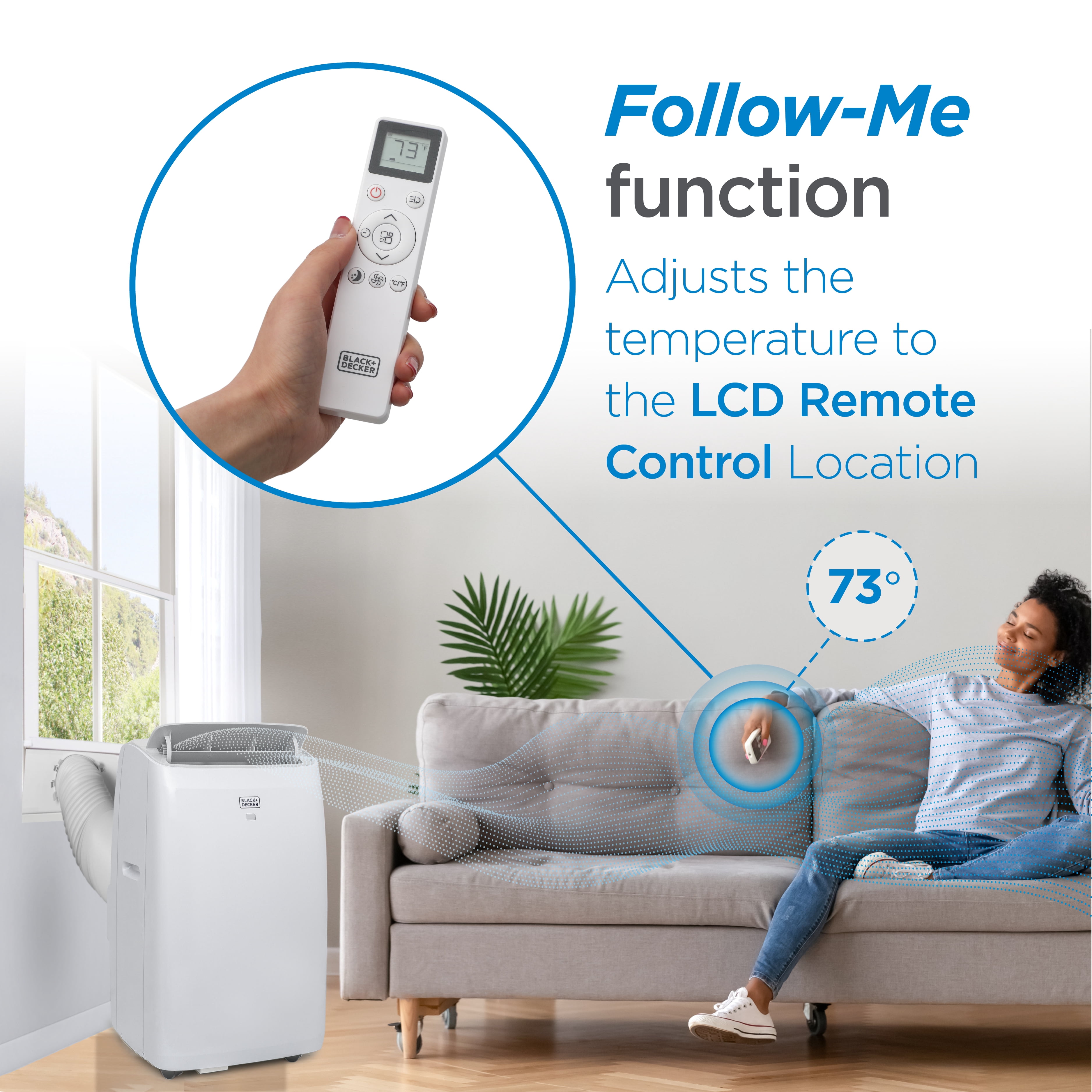 BLACK+DECKER BPT10WTB Portable Air Conditioner, 10,000 BTU SACC/CEC (14,000 BTU ASHRAE) White