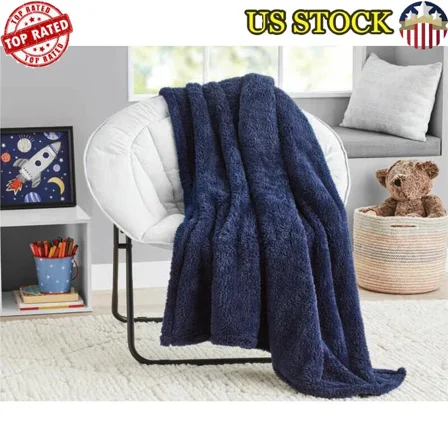 Kids Oversized Fuzzy Throw Blanket Eco-Friendly Soft Faux Fur 72In X 50In New