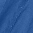 thumbnail image 5 of Thousandth Men's Big & Tall Linen Blend Shirts Casual Button Down Breathable Short Sleeve Daily Shirts Classic Collar Summer Workwear Tops with Chest Pocket, 5 of 9