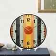 thumbnail image 4 of Yayeee Wall Clock Battery Operated 9.5" Silent Quartz Non-Ticking for Living Room Decor, Stripes and Circle, 4 of 8