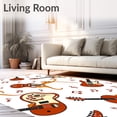 thumbnail image 2 of ODIKA 5'x7' Machine Washable Non-Slip Area Rug, Vintage Electric Guitar Symphony Artistic Decorative Floor Covering High Traffic Rug with Pad, Orange, 545008, 2 of 8
