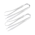 thumbnail image 1 of INSPIRE CHIC 2 Pcs Metallic Thread 1.2cm Width Flat Shoelaces for Sneakers Silver 116cm/45.67", 1 of 5