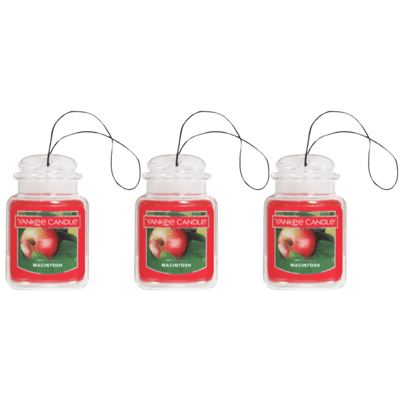 Yankee Candle Car Jar Ultimate, Macintosh, 0.96 oz 3 Pack
