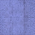thumbnail image 1 of Ahgly Company Machine Washable Indoor Square Abstract Blue Modern Area Rugs, 5' Square, 1 of 4