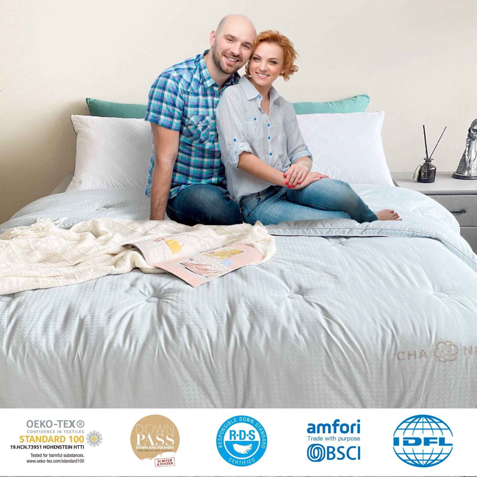 Airensky Soft King Down Bed Pillows - Multi-Angle Sleep (2 Count)