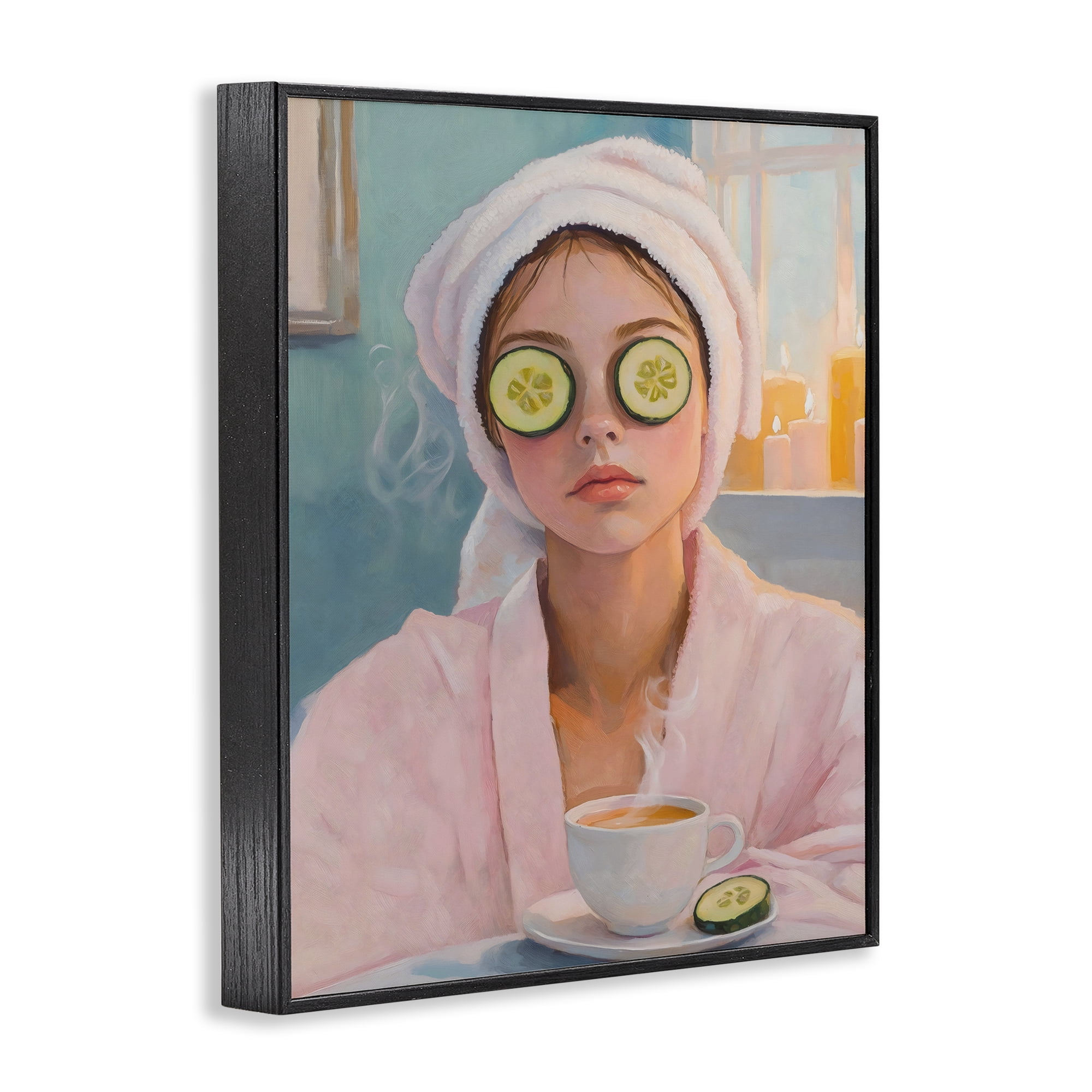 Stupell Industries Spa Day Cucumber Self Care Black Framed Giclee Art, design by The Prints Vibe