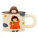 thumbnail image 1 of Taza de cerámica con tapa para niña bonita de 350ml, taza de agua para pareja, taza de desayuno para el hogar, taza de café, 1 of 5