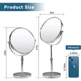 thumbnail image 3 of 17" Tall Tabletop Magnifying Makeup Mirror Height Adjustable Vanity Mirror 1X/10X Magnification, 8" Large Double-Sided 360° Swivel Classic Round Desktop Make Up Mirror for Bathroom & Bedroom, No Light, 3 of 8