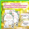 thumbnail image 3 of Greenery Floral Baby Shower Invitation Set with 25 Invites, Envelopes, Diaper Raffle Tickets, and Book Request Cards for Gender Reveal Celebrations, 3 of 5