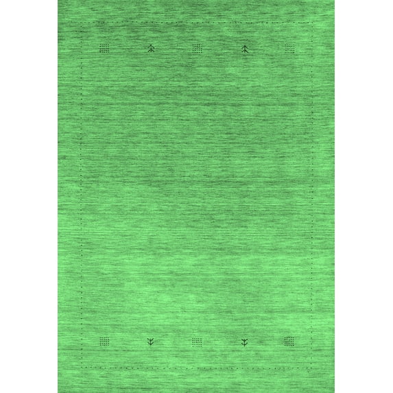 Ahgly Company Indoor Rectangle Abstract Emerald Green Contemporary Area Rugs, 7' x 9'