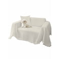 thumbnail image 2 of Cream Solid Color Couch Cover for Dogs, Aesthetics Contemporary Luxury Washable Sofa Covers Slipcover for Pets Dogs Futon Cover, Couch Recliner Covers, Oversized Chair Slipcover 71"x91", 2 of 9