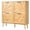 Natural, variant on AsterOutdoor Barn Door Shoe Cabinet 4 Flip Top Compartments Triple Amine Laminated Particle Board Solid Wood Legs Rustic White