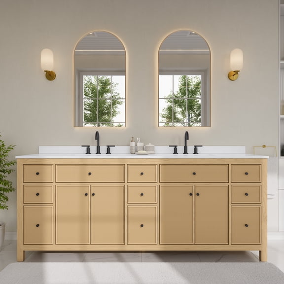 Wyndham Collection WCF929284DTBWCUS3MXX Pendry 84" Free Standing Double Basin Vanity Set -