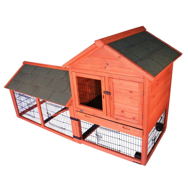 TRIXIE Rabbit Hutch with Outdoor Run and Wheels