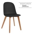 thumbnail image 5 of Set of 4 Modern Armless Dining Chair Set with Molded Plastic Seat Shell and Solid Wooden Legs, Black, 5 of 17