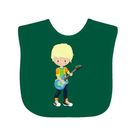 

Inktastic Rock Boy Blond Hair Guitar Player Band Music Gift Baby Boy Bib