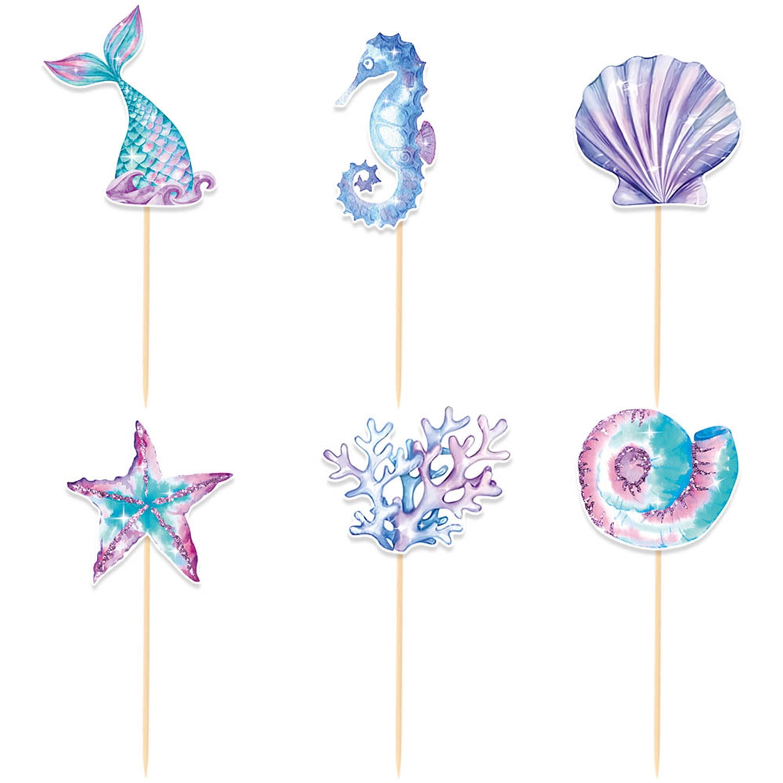 Amscan Mermaid Wishes Jumbo Add-an-Age Letter Banner - Purple, Teal & Blue, Cardstock Party Decoration