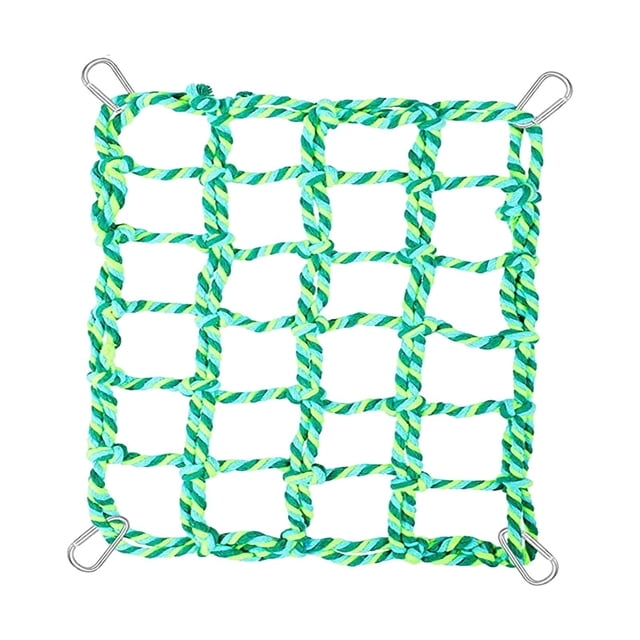 Hamaca Colgante para Mascotas perfecl Red de Cuerda para Pájaros Escalera para Pájaros Puente de Cuerda Verde