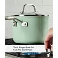 thumbnail image 4 of KitchenAid Hard Anodized 3 Quart Ceramic Nonstick Cookware Sauce Pan with Lid, Oven Safe to 500°F, Pistachio, 4 of 13