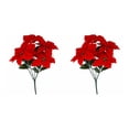 thumbnail image 1 of Billuyoard Artificial Flower Fashion Fake Simulation Lints Holiday Props Ornament Party Flowers Decoration for Living Room rojo 5 tenedores 2Conjunto, 1 of 6