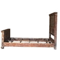 thumbnail image 3 of Handmade Hand Craved King Size Bed With Shutter Style Headboard & Footboard | Farmhouse Style Distressed Bedroom Bed, 3 of 9