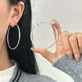 thumbnail image 3 of DESIGNICE Set Hoop Earrings Women Exaggerated Earrings Black Earrings for Women Hypo Allergenic Earrings for Women Hoops Silver, 3 of 4