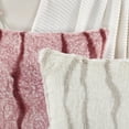 thumbnail image 3 of Home Soft Things Plush Striped Faux Fur Pillow Covers, Set of 2, 20"x20", Finch Stripe-Woodrose, 3 of 6