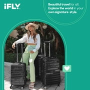 iFLY Fibertech 28 Large Checked Suitcase – Hardside Expandable Spinner Luggage for Travel, Black