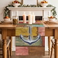 thumbnail image 2 of Table Runner 48 Inches Long for Kitchen Dining, Nautical Anchor Dresser Scarf Farmhouse, Dining Table Decorations for Wedding/Parties, Country Vintage Colorful Wooden Plank 13 x 48 In, 2 of 8