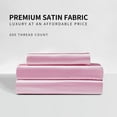 thumbnail image 4 of MR&HM Satin Bed Sheets, 3 Pcs Silky Bedding Set, Twin XL, Pink, 4 of 7
