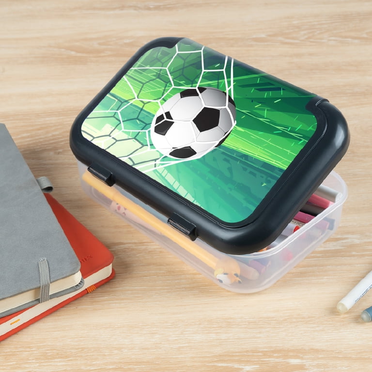 Recycled Plastic Pencil Box, Soccer Theme, Large Capacity photo 6