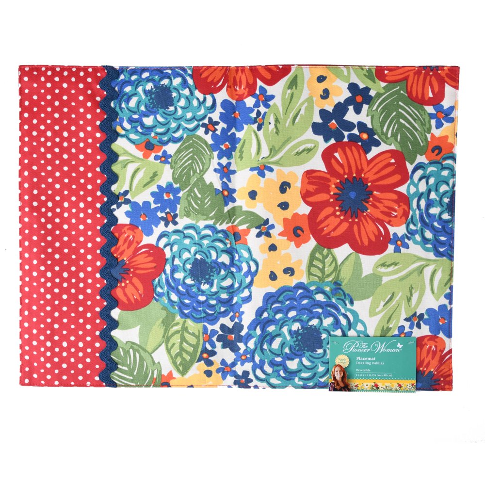 The Pioneer Woman Dazzling Dahlias Reversible Placemat