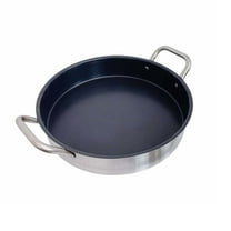 Non-Stick Round Stainless Steel Flat Comal Griddle Pan Grill Tray Cook 16-1/2"