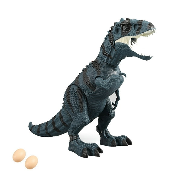 Robotic Walking Dinosaur With Led Lights Roaring Sound Egg Laying Feature Animatronic Tyrannosaurus Model Toy For Children 15.4 Inch Length