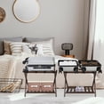 thumbnail image 2 of Fionafurn Pack of 4 Premium Solid Wood Luggage RackFoldable Luggage Stand for Guest RoomBrown, 2 of 8