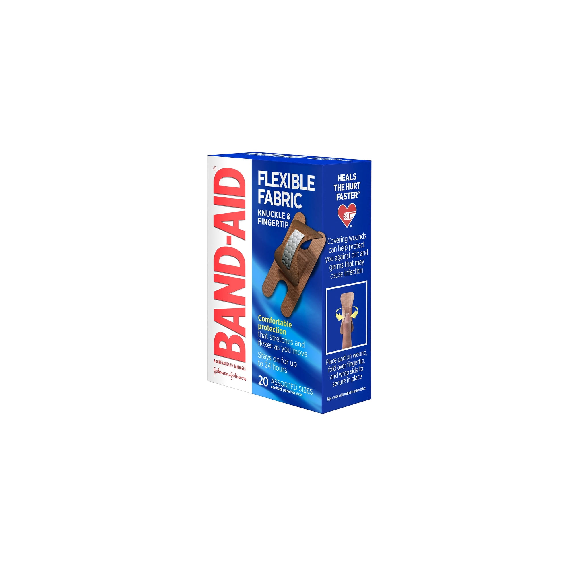Band-Aid Flexible Fabric Adhesive Bandages Finger & Knuckle (Pack of 4)