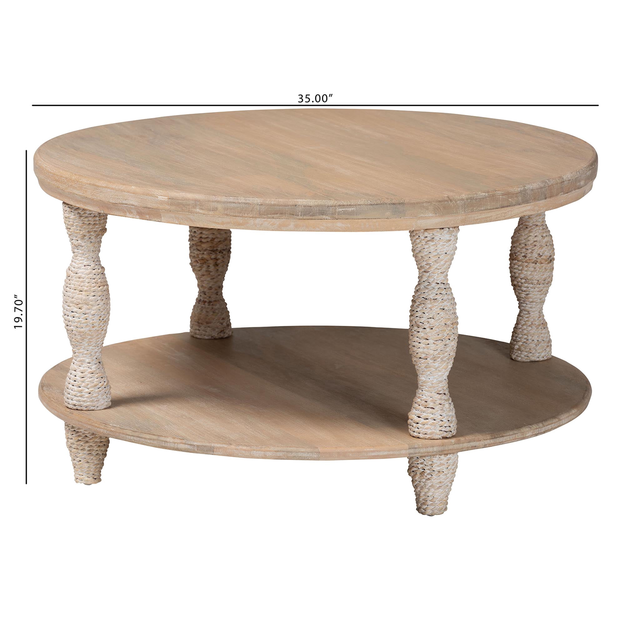 bali & pari Lejane Cottage Coffee Table, 2-Tier, White Wash