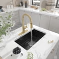 thumbnail image 3 of 3-Spray Patterns 1.8 GPM Single Handle Pull Down Sprayer Kitchen Faucet with Deckplate, Detachable Brush in Brushed Gold, 3 of 10