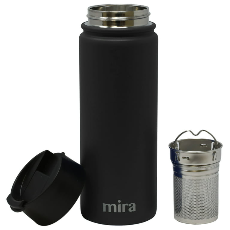 MIRA 18oz Insulated Tea Infuser Bottle, Stainless Steel Travel