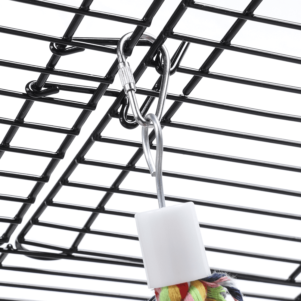 Yaheetech Open Top Travel Bird Cage Carrier for Bird Canary Cockatiel Small Parrots, Black