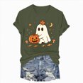 thumbnail image 5 of NOLDARES Halloween Teacher Shirts for Women Cute Ghost with Coffee Shirt Funny Spooky Tee Halloween Party Short Sleeve Tops(AG,M), 5 of 7