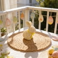 thumbnail image 4 of XJGHHSY 2 Pcs Glitter Easter Bunny Figurine - 9.2" Large Yellow Sparkle Rabbit Statue with Satin Bow,Easter Table Centerpiece for Home,Balcony,Party Decor & Holiday Gifting,ZZ-PVC-Yellow, 4 of 5
