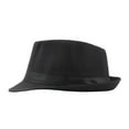 thumbnail image 3 of Washranp Fedora Straw Hat Solid Color Panama Wide Brim Sun Short Brim Panama Jazz Hat for Men Women, 3 of 7