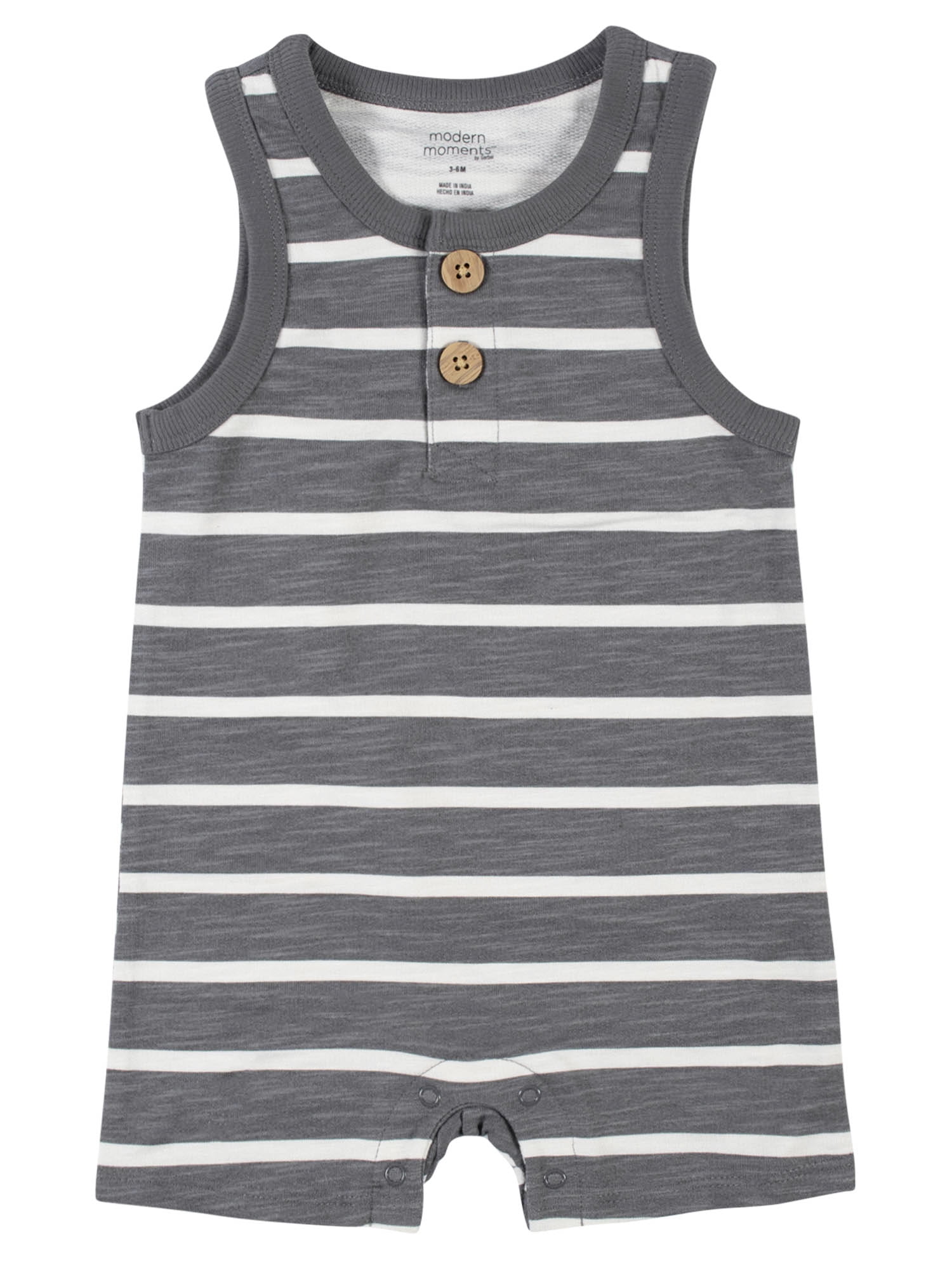 Modern Moments By Gerber Baby Boy Sleeveless Romper (0/3 Months 24