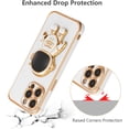 thumbnail image 5 of for iPhone 14 Pro Case Cute 6D Astronaut Case with Stand Function Luxury Plating Case Cover Slim Fit Soft TPU Shockproof Bumper Protective Electroplated Case for Girls Boys,6.1 inch,White, 5 of 12